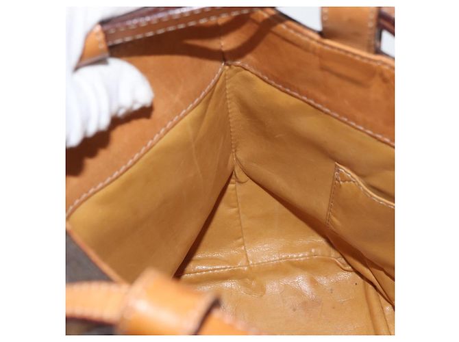 Céline Borsa a Spalla in Tela Macadam CELINE in Pelle PVC Marrone Oro Auth ka3561 D'oro - vista 19