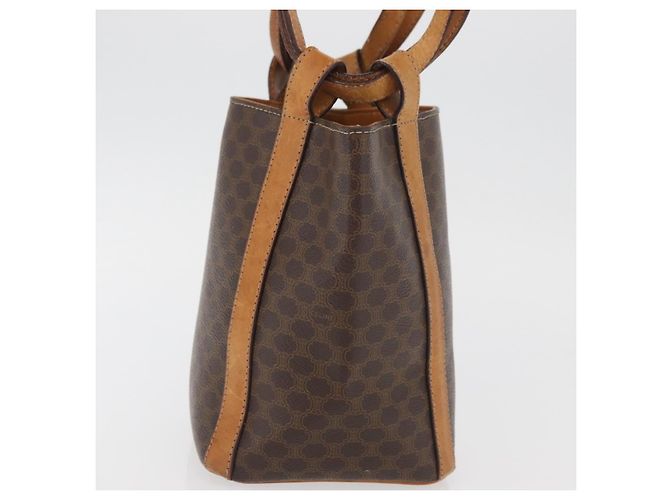 Céline Borsa a Spalla in Tela Macadam CELINE in Pelle PVC Marrone Oro Auth ka3561 D'oro - vista 3