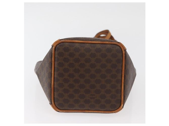 Céline Borsa a Spalla in Tela Macadam CELINE in Pelle PVC Marrone Oro Auth ka3561 D'oro - vista 5