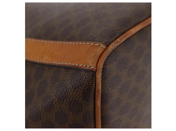 Céline Borsa a Spalla in Tela Macadam CELINE in Pelle PVC Marrone Oro Auth ka3561 D'oro - vista 9