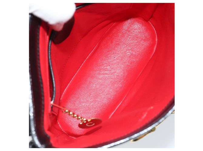 Céline Borsa a Spalla Horsebit in Pelle Nera e Oro Auth YKZ776A Nero D'oro - vista 11