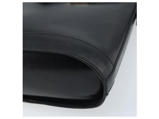 Céline Borsa a Spalla Horsebit in Pelle Nera e Oro Auth YKZ776A Nero D'oro - vista 14