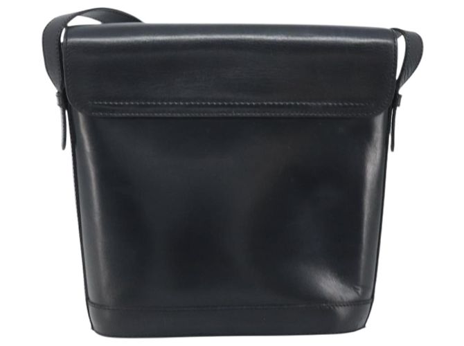 Céline Borsa a Spalla Horsebit in Pelle Nera e Oro Auth YKZ776A Nero D'oro - vista 2