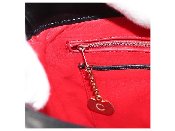 Céline Borsa a Spalla Horsebit in Pelle Nera e Oro Auth YKZ776A Nero D'oro - vista 21