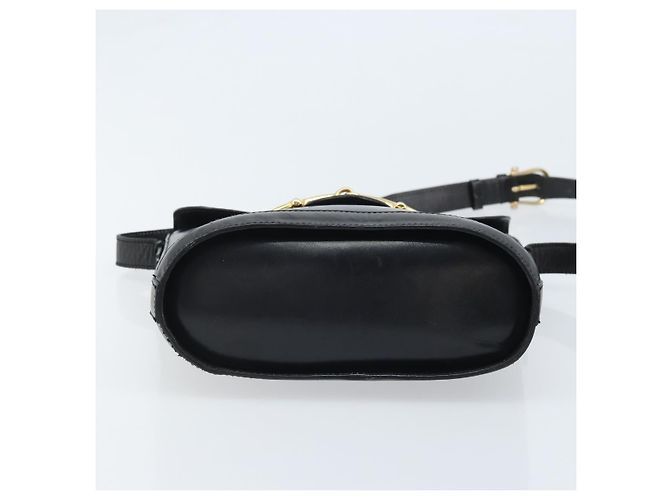 Céline Borsa a Spalla Horsebit in Pelle Nera e Oro Auth YKZ776A Nero D'oro - vista 5