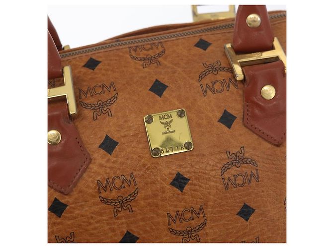 Borsa MCM Vicetos Logogram in pelle PVC 2 in 1 marrone oro Auth 174594 D'oro - vista 12