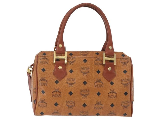 Borsa MCM Vicetos Logogram in pelle PVC 2 in 1 marrone oro Auth 174594 D'oro - vista 2