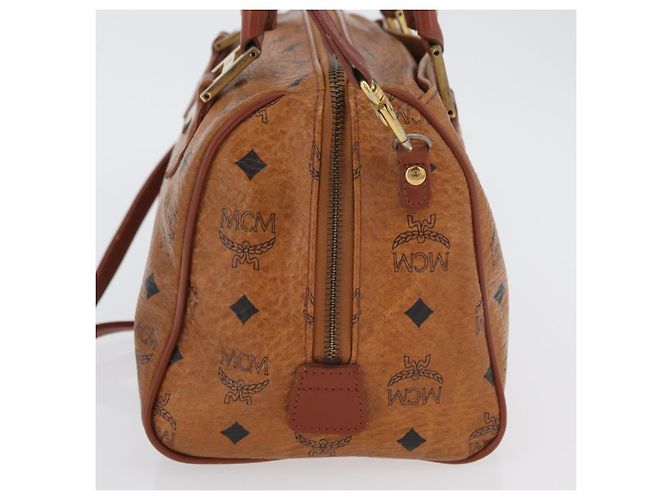 Borsa MCM Vicetos Logogram in pelle PVC 2 in 1 marrone oro Auth 174594 D'oro - vista 3