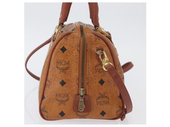 Borsa MCM Vicetos Logogram in pelle PVC 2 in 1 marrone oro Auth 174594 D'oro - vista 4