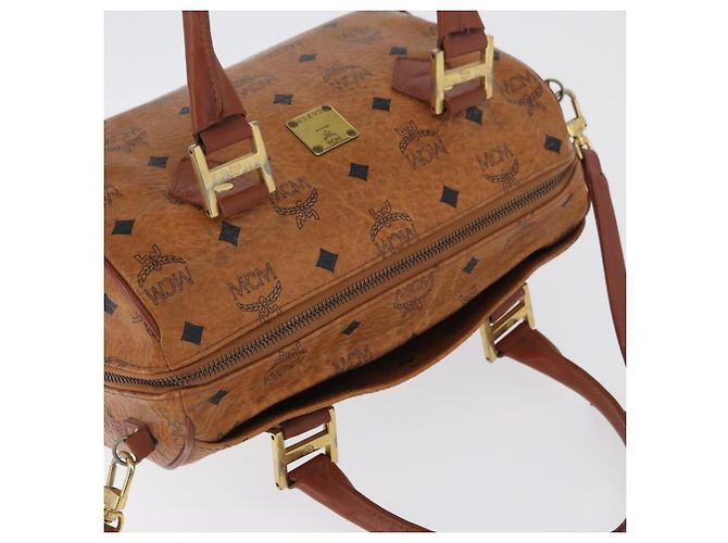 Borsa MCM Vicetos Logogram in pelle PVC 2 in 1 marrone oro Auth 174594 D'oro - vista 7