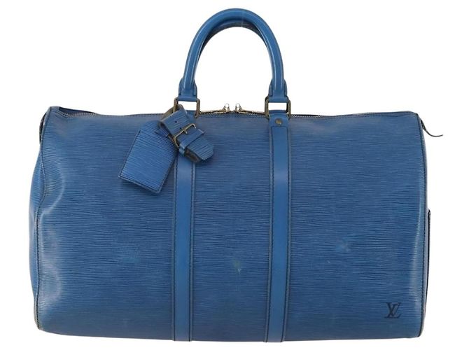 LOUIS VUITTON Epi Keepall 45 Borsa Boston Blu M42975 LV Auth ARZ760 - vista 13