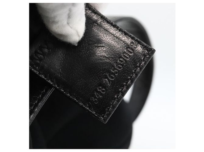 Borsa a spalla FENDI Mamma Baguette in nylon nero e argento Auth BAZ148 - vista 12