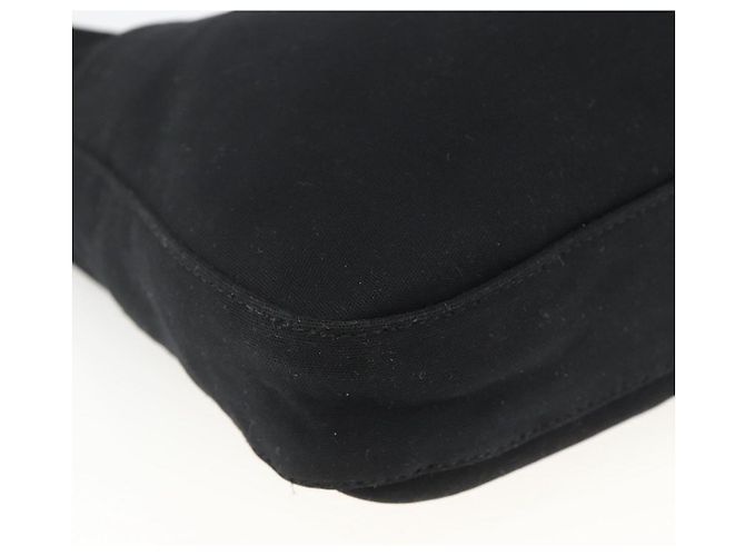 Borsa a spalla FENDI Mamma Baguette in nylon nero e argento Auth BAZ148 - vista 14