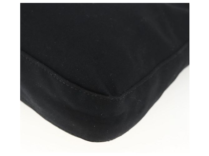 Borsa a spalla FENDI Mamma Baguette in nylon nero e argento Auth BAZ148 - vista 15