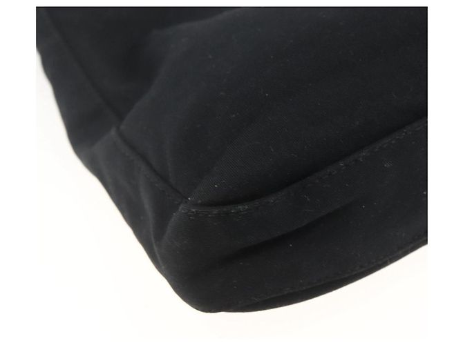 Borsa a spalla FENDI Mamma Baguette in nylon nero e argento Auth BAZ148 - vista 16