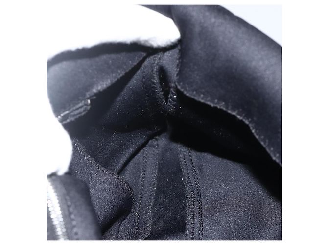 Borsa a spalla FENDI Mamma Baguette in nylon nero e argento Auth BAZ148 - vista 19