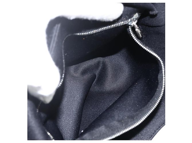 Borsa a spalla FENDI Mamma Baguette in nylon nero e argento Auth BAZ148 - vista 21