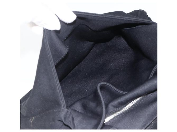 Borsa a spalla FENDI Mamma Baguette in nylon nero e argento Auth BAZ148 - vista 22