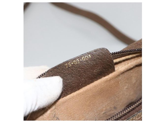 Borsa Sherry Line GG Supreme Web di GUCCI in PVC beige e oro 75 02 004 Auth BAZ578 D'oro - vista 12