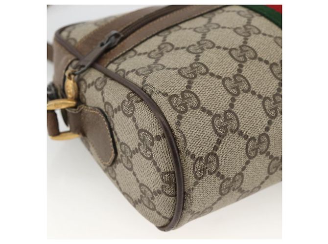 Borsa Sherry Line GG Supreme Web di GUCCI in PVC beige e oro 75 02 004 Auth BAZ578 D'oro - vista 15
