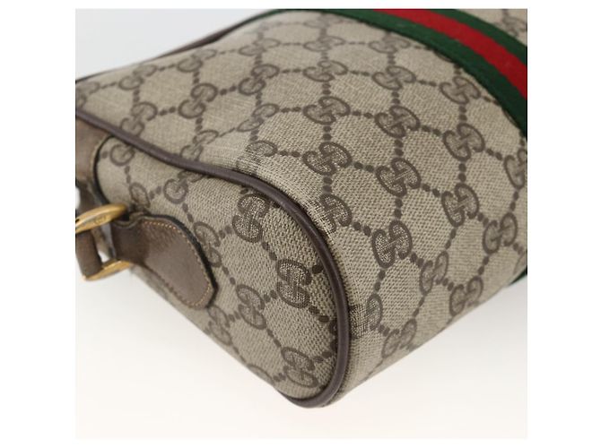Borsa Sherry Line GG Supreme Web di GUCCI in PVC beige e oro 75 02 004 Auth BAZ578 D'oro - vista 17