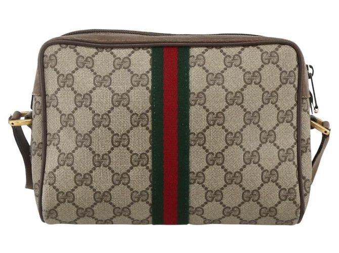 Borsa Sherry Line GG Supreme Web di GUCCI in PVC beige e oro 75 02 004 Auth BAZ578 D'oro - vista 2