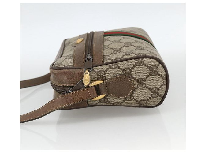 Borsa Sherry Line GG Supreme Web di GUCCI in PVC beige e oro 75 02 004 Auth BAZ578 D'oro - vista 3