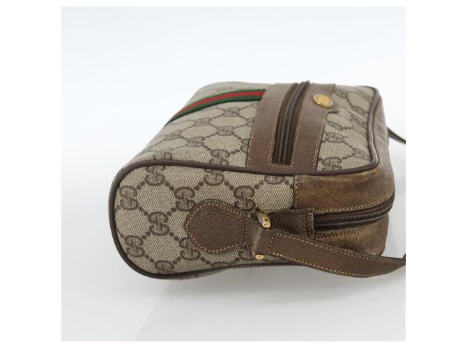 Borsa Sherry Line GG Supreme Web di GUCCI in PVC beige e oro 75 02 004 Auth BAZ578 D'oro - vista 4
