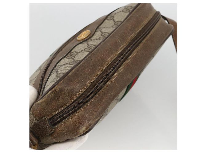 Borsa Sherry Line GG Supreme Web di GUCCI in PVC beige e oro 75 02 004 Auth BAZ578 D'oro - vista 6