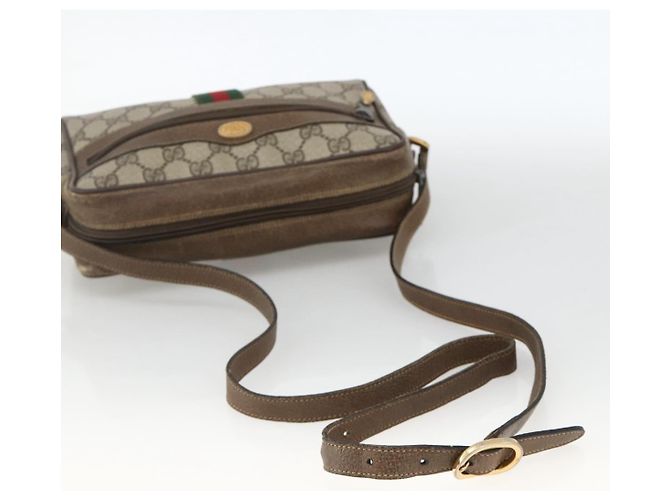 Borsa Sherry Line GG Supreme Web di GUCCI in PVC beige e oro 75 02 004 Auth BAZ578 D'oro - vista 7