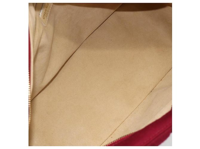CHANEL Borsa a Mano Choco Bar Cotone Bordeaux Oro CC Auth BAZ870 D'oro Bordò - vista 11
