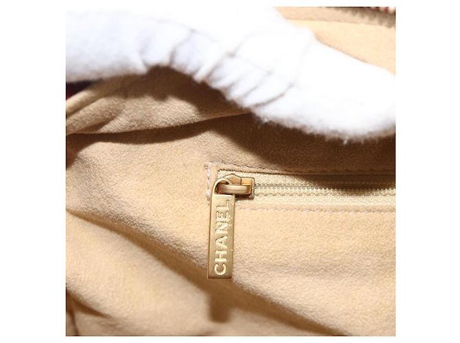 CHANEL Borsa a Mano Choco Bar Cotone Bordeaux Oro CC Auth BAZ870 D'oro Bordò - vista 22