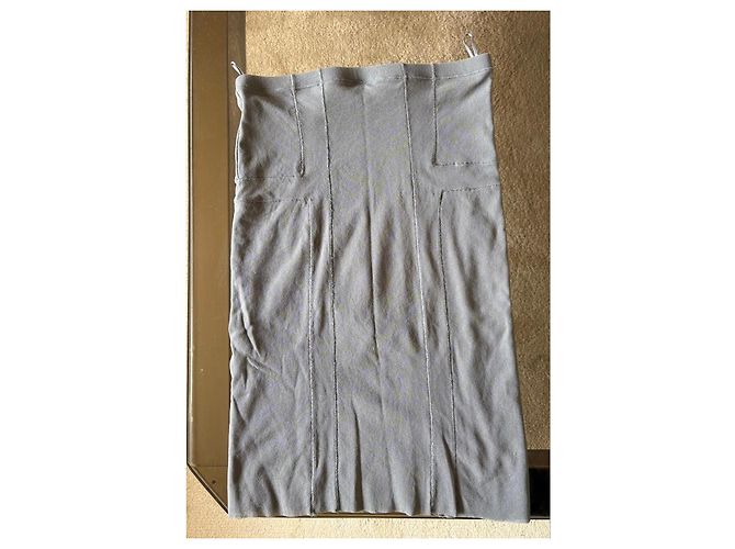 Jean Paul Gaultier Falda lápiz gris de punto - vista 6