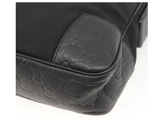 GUCCI GG Canvas Guccissima Schultertasche aus schwarzem Leder mit Silber 162783 Auth bs34249 - Ansicht 15