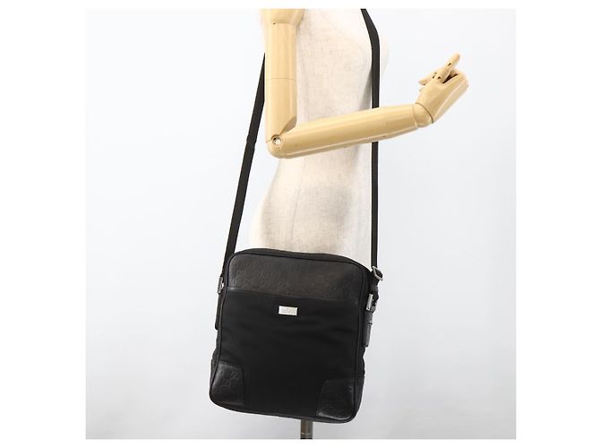 GUCCI GG Canvas Guccissima Schultertasche aus schwarzem Leder mit Silber 162783 Auth bs34249 - Ansicht 23