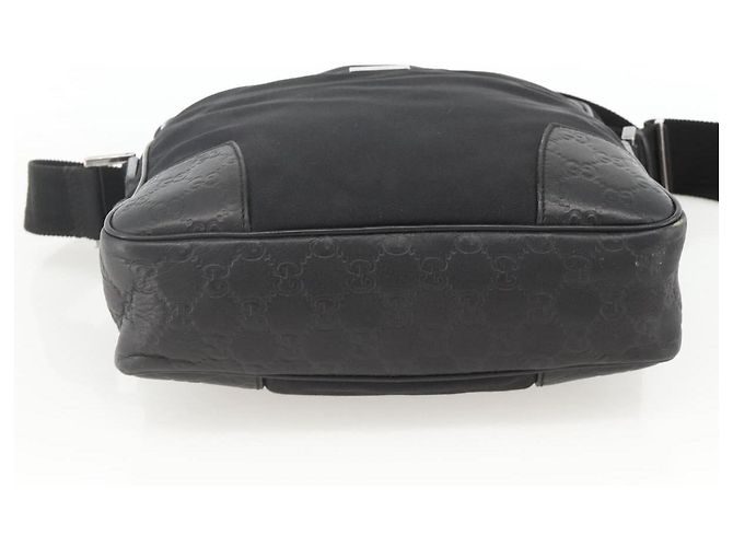 GUCCI GG Canvas Guccissima Schultertasche aus schwarzem Leder mit Silber 162783 Auth bs34249 - Ansicht 5