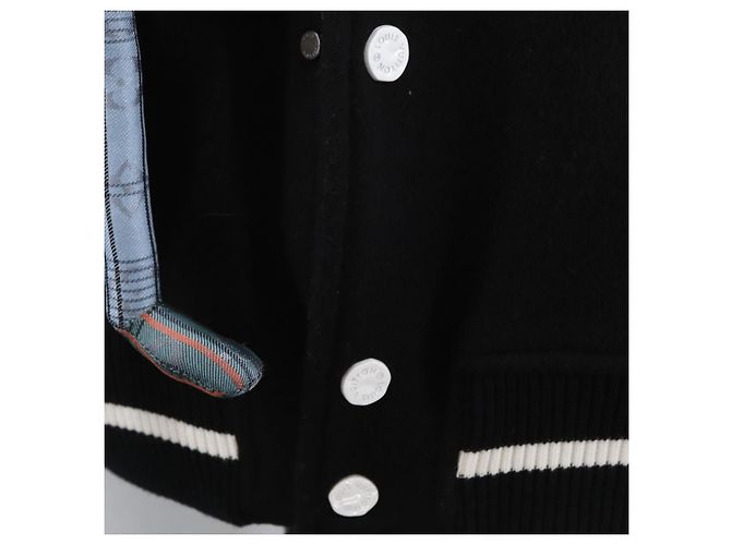 Schwarze Woll-Baseballjacke LOUIS VUITTON Puppet 1A8PML LV Auth BAZ826SM - Ansicht 10