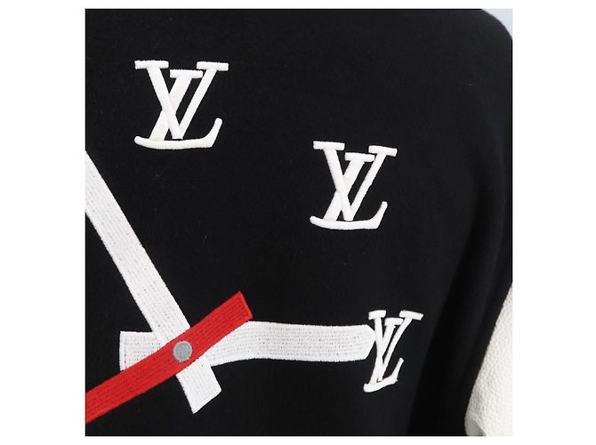 Schwarze Woll-Baseballjacke LOUIS VUITTON Puppet 1A8PML LV Auth BAZ826SM - Ansicht 12
