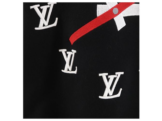 Schwarze Woll-Baseballjacke LOUIS VUITTON Puppet 1A8PML LV Auth BAZ826SM - Ansicht 13