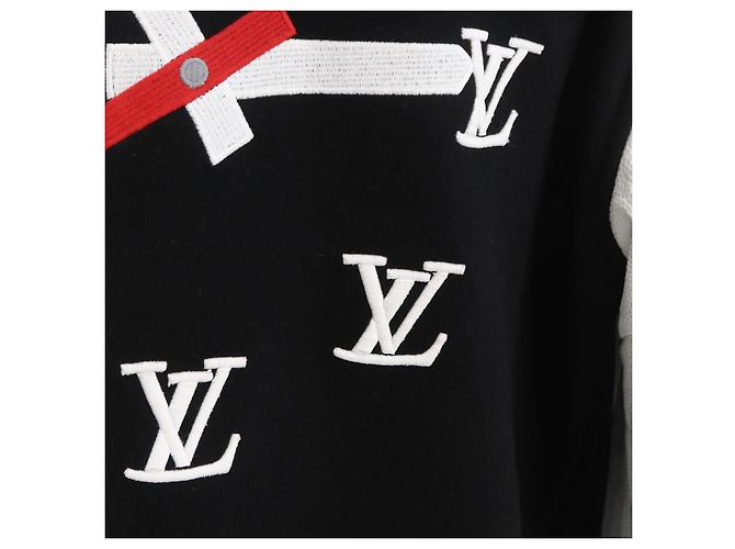 Schwarze Woll-Baseballjacke LOUIS VUITTON Puppet 1A8PML LV Auth BAZ826SM - Ansicht 14