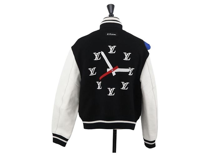 Schwarze Woll-Baseballjacke LOUIS VUITTON Puppet 1A8PML LV Auth BAZ826SM - Ansicht 2