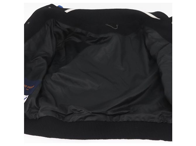 Schwarze Woll-Baseballjacke LOUIS VUITTON Puppet 1A8PML LV Auth BAZ826SM - Ansicht 20