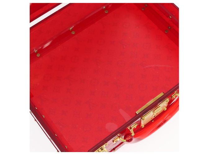 LOUIS VUITTON Monograma Transparente Cotoville 40 Trunk Vidro M13182 Auth 167157SM Vermelho - vista 10