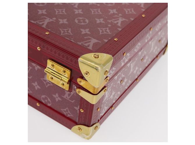 LOUIS VUITTON Monograma Transparente Cotoville 40 Trunk Vidro M13182 Auth 167157SM Vermelho - vista 15