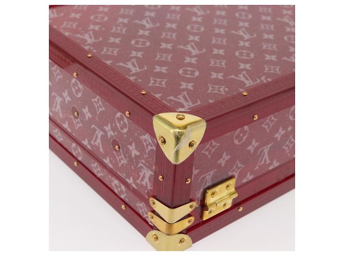 LOUIS VUITTON Monograma Transparente Cotoville 40 Trunk Vidro M13182 Auth 167157SM Vermelho - vista 16