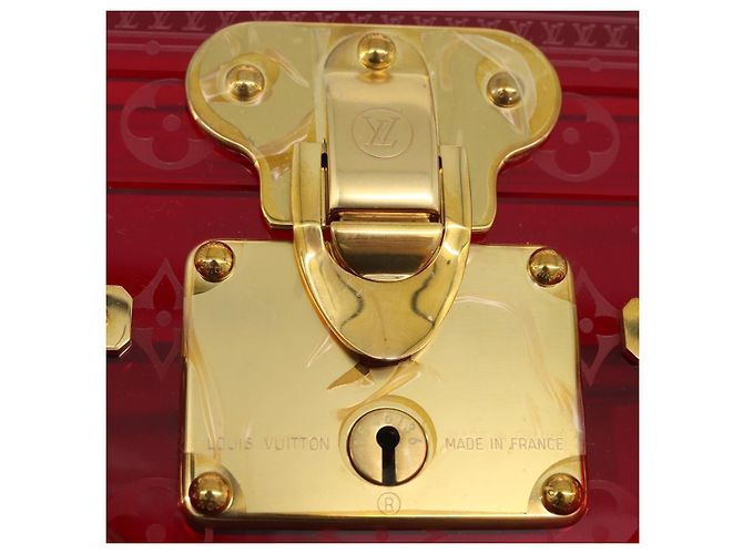 LOUIS VUITTON Monograma Transparente Cotoville 40 Trunk Vidro M13182 Auth 167157SM Vermelho - vista 18
