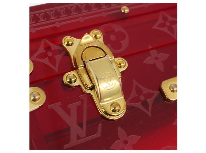 LOUIS VUITTON Monograma Transparente Cotoville 40 Trunk Vidro M13182 Auth 167157SM Vermelho - vista 19