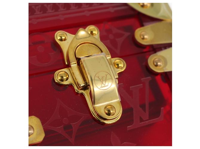 LOUIS VUITTON Monograma Transparente Cotoville 40 Trunk Vidro M13182 Auth 167157SM Vermelho - vista 20