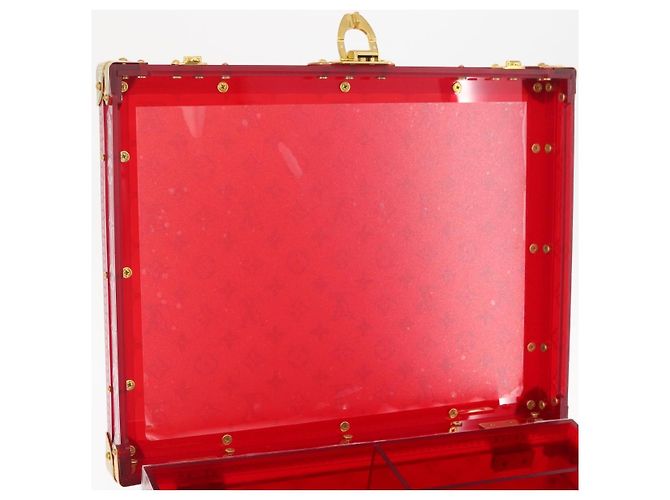 LOUIS VUITTON Monograma Transparente Cotoville 40 Trunk Vidro M13182 Auth 167157SM Vermelho - vista 21