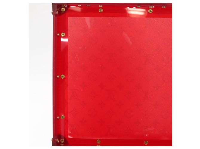 LOUIS VUITTON Monograma Transparente Cotoville 40 Trunk Vidro M13182 Auth 167157SM Vermelho - vista 22